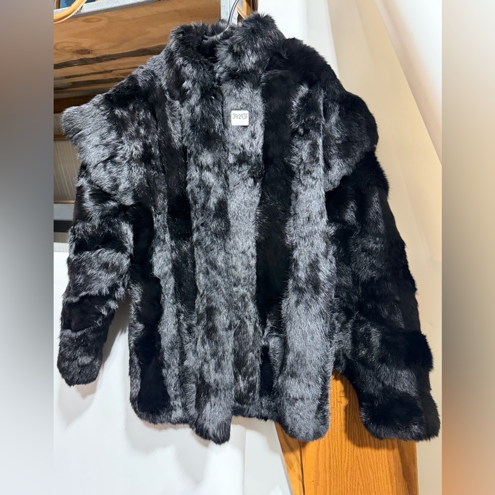 #3429JF-Black Rabbit Fur - Women's Luxurious Outerwear